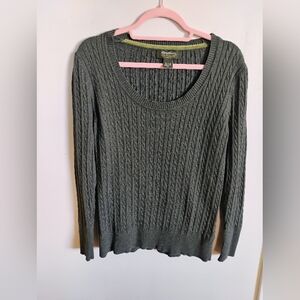 Eddie Bauer Cable Knit Sweater | Forest Green | Women's XL | Excellent Condition